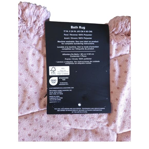 NEW UGG Poppy Plush Bath Rug in Dried Rose [Pink] (Size: 17" x 24") - Picture 6 of 7